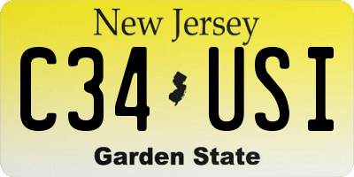 NJ license plate C34USI