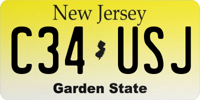 NJ license plate C34USJ