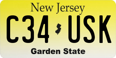 NJ license plate C34USK