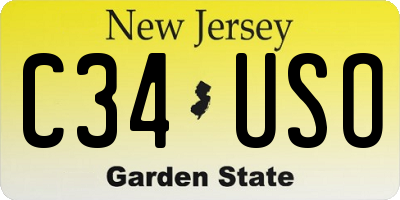 NJ license plate C34USO
