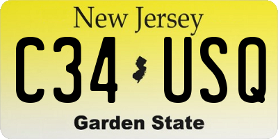 NJ license plate C34USQ