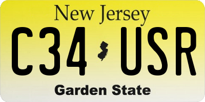 NJ license plate C34USR