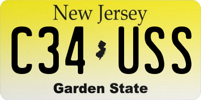NJ license plate C34USS