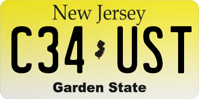 NJ license plate C34UST