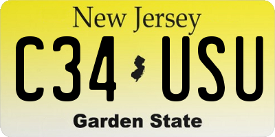 NJ license plate C34USU