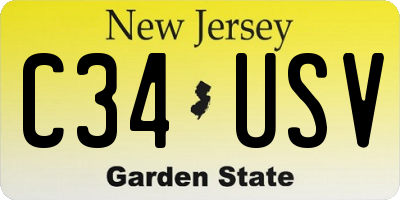 NJ license plate C34USV