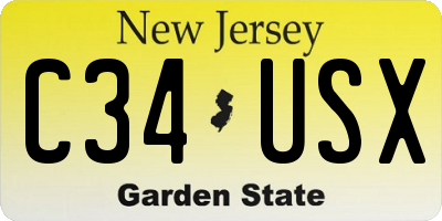 NJ license plate C34USX