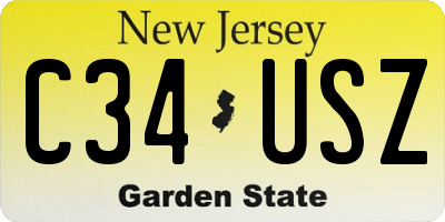 NJ license plate C34USZ