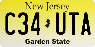 NJ license plate C34UTA