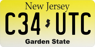 NJ license plate C34UTC