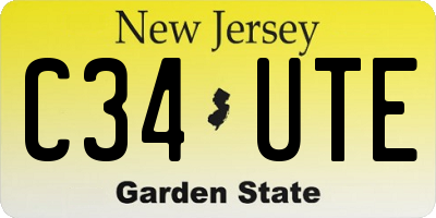 NJ license plate C34UTE