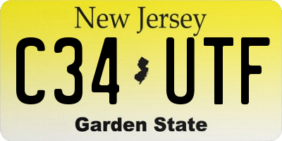 NJ license plate C34UTF