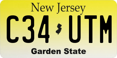 NJ license plate C34UTM