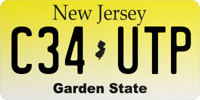 NJ license plate C34UTP