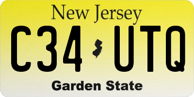 NJ license plate C34UTQ
