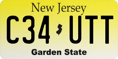 NJ license plate C34UTT