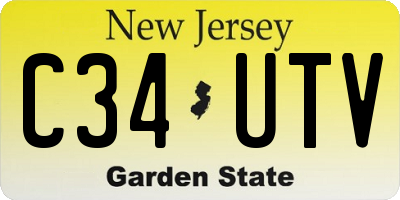 NJ license plate C34UTV