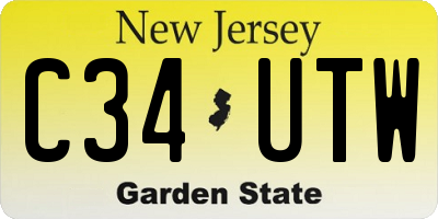 NJ license plate C34UTW