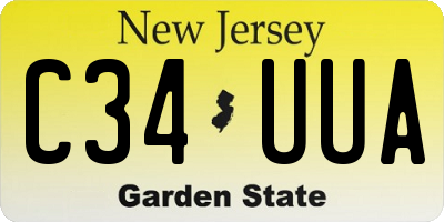 NJ license plate C34UUA