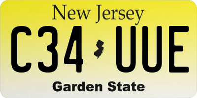 NJ license plate C34UUE