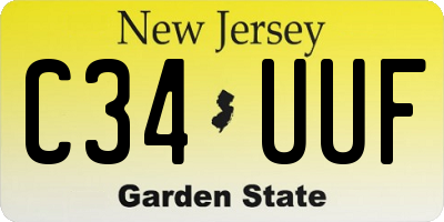 NJ license plate C34UUF