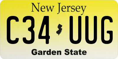 NJ license plate C34UUG