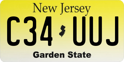NJ license plate C34UUJ