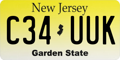 NJ license plate C34UUK