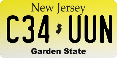 NJ license plate C34UUN