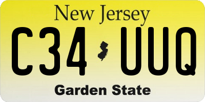 NJ license plate C34UUQ