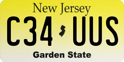 NJ license plate C34UUS