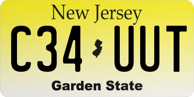 NJ license plate C34UUT