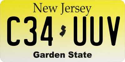 NJ license plate C34UUV