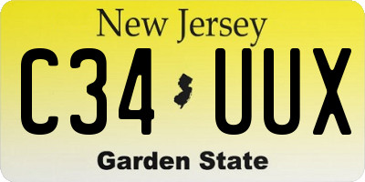 NJ license plate C34UUX