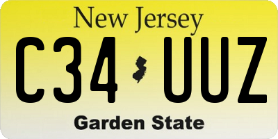 NJ license plate C34UUZ