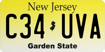 NJ license plate C34UVA