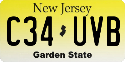 NJ license plate C34UVB