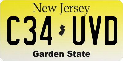 NJ license plate C34UVD