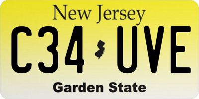 NJ license plate C34UVE