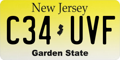 NJ license plate C34UVF
