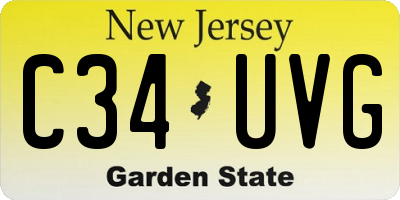 NJ license plate C34UVG