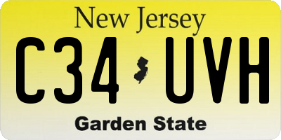 NJ license plate C34UVH