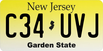 NJ license plate C34UVJ