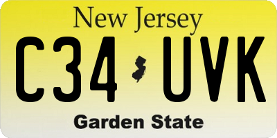 NJ license plate C34UVK