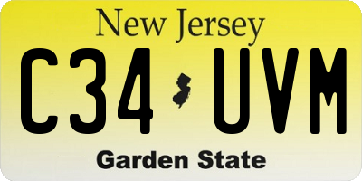 NJ license plate C34UVM