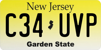 NJ license plate C34UVP