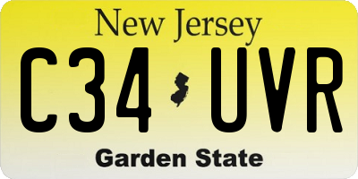 NJ license plate C34UVR