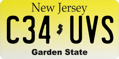 NJ license plate C34UVS