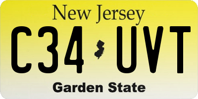 NJ license plate C34UVT