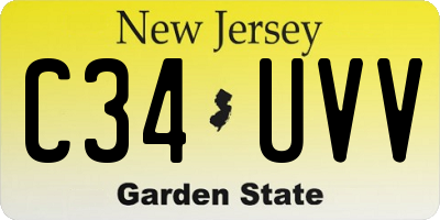 NJ license plate C34UVV